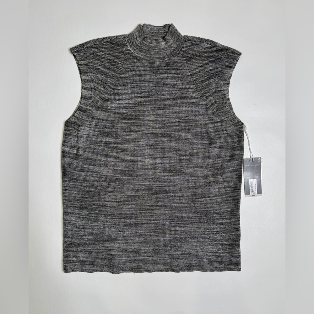 Worthington Mock Turtleneck Sleeveless Pullover Sweater Women’s Sz L Gray